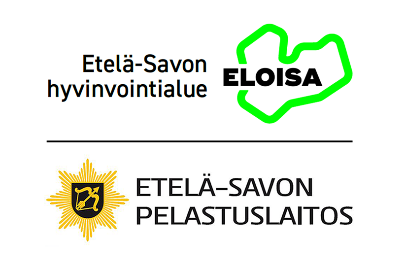 Etelä-Savon hyvinvointialue Eloisan logo ja Etelä-Savon pelastuslaitoksen logo