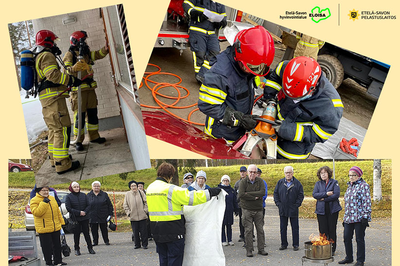 Kuvituskuva sopimuspalokuntalaisista eri tehtävissä.