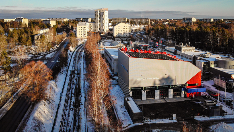 Ilmakuva, jossa näkyy pelastusasema