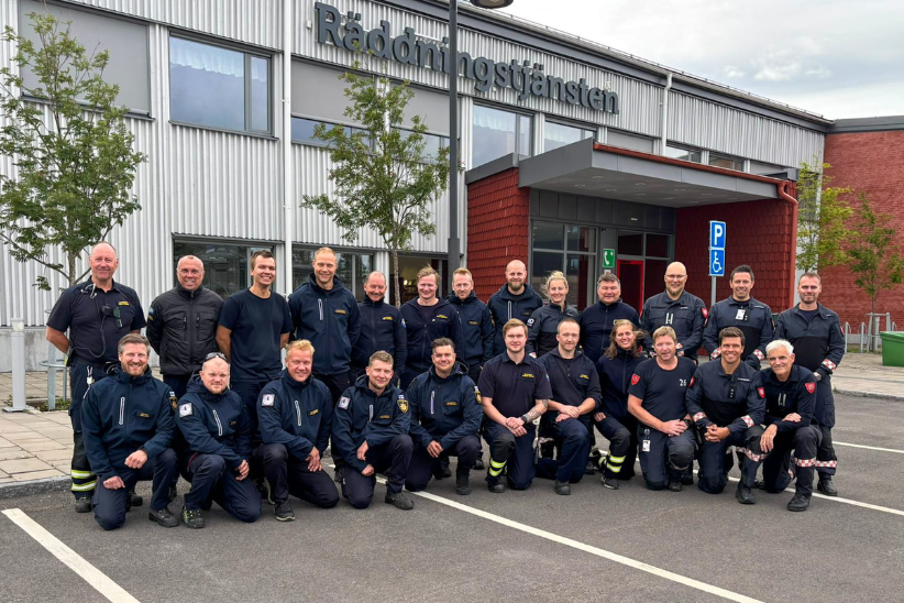 Yhteiskuva pelastajista Kiirunassa.