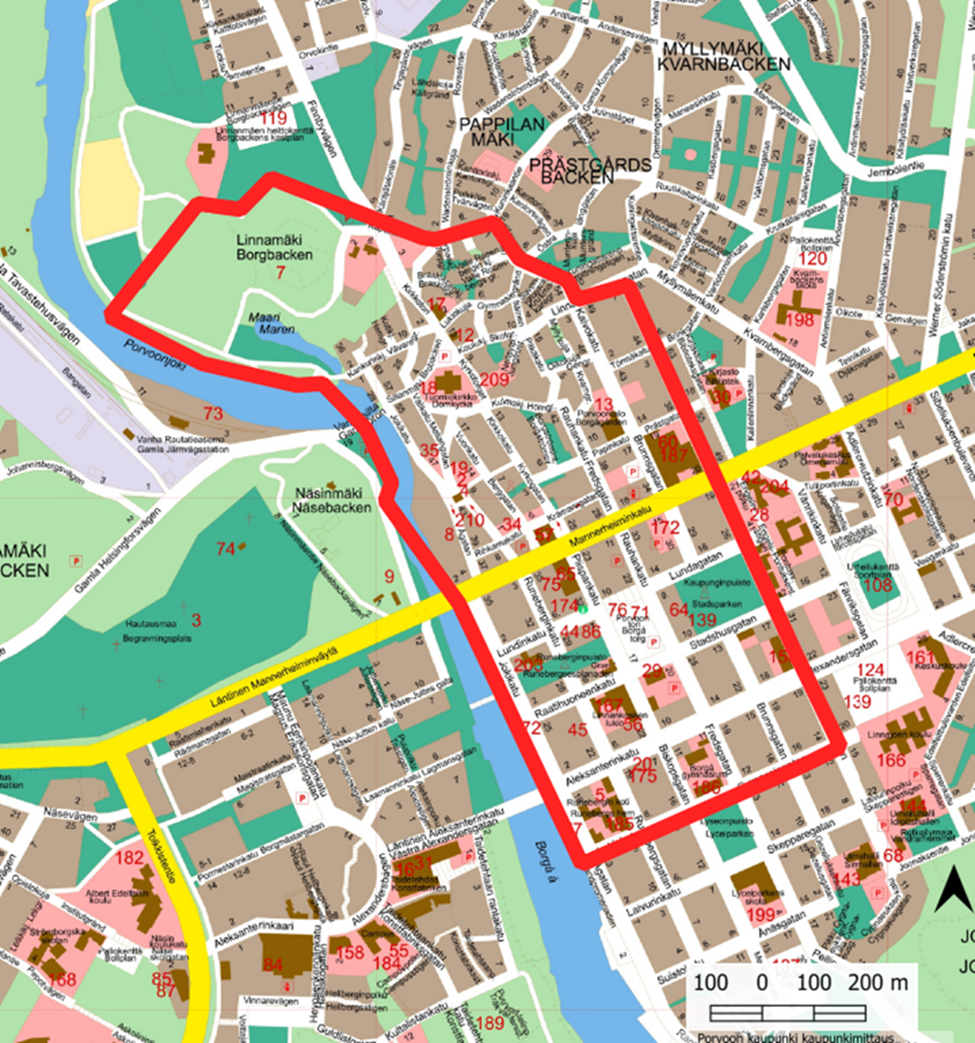 Porvoon keskustan ilotulituskieltoalue