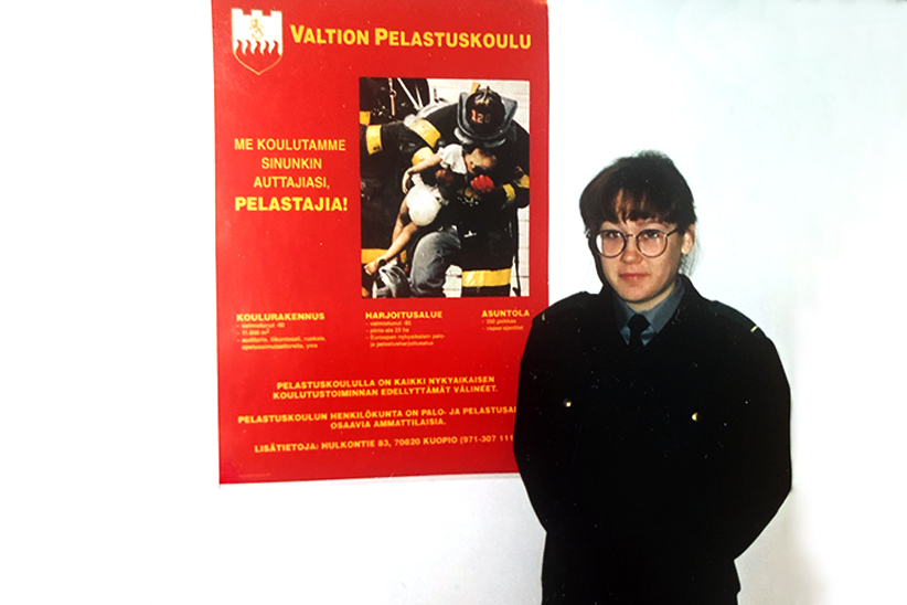 Sari Rautiala juuri Valtion peastuskoulussa aloittaneena.